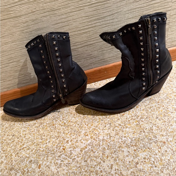 LIBERTY Black Studded Ankle Booties - Picture 4 of 5